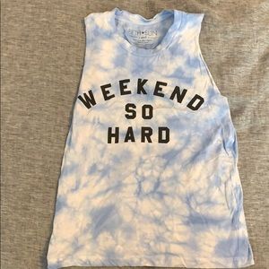 Tie-Dye “Weekend so hard” tank top